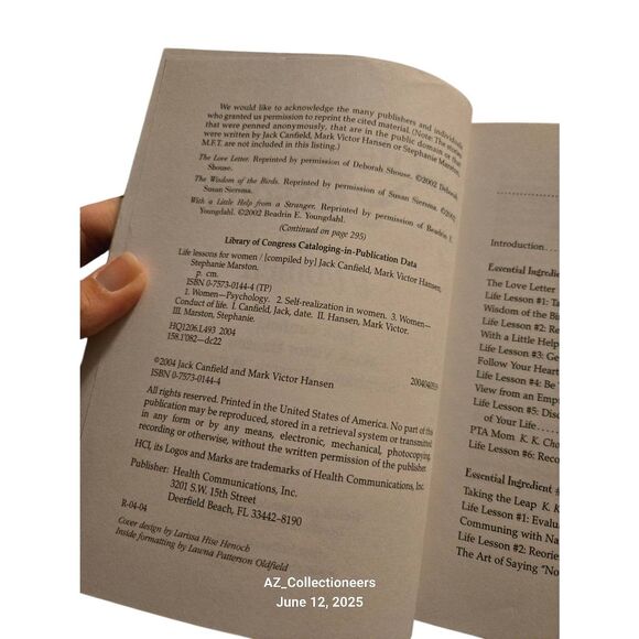 Life lessons for women by Jack Canfield and Mark Victor Hansen - HCI - isbn 0757 - Picture 4 of 7